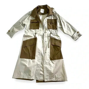 BB Dakota by Steve Madden Say You Twill Trench Coat Tan XS Hooded